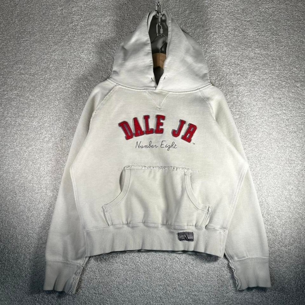 Y2K women's Dale Earnhardt jr white stitched nascar racing hoodie